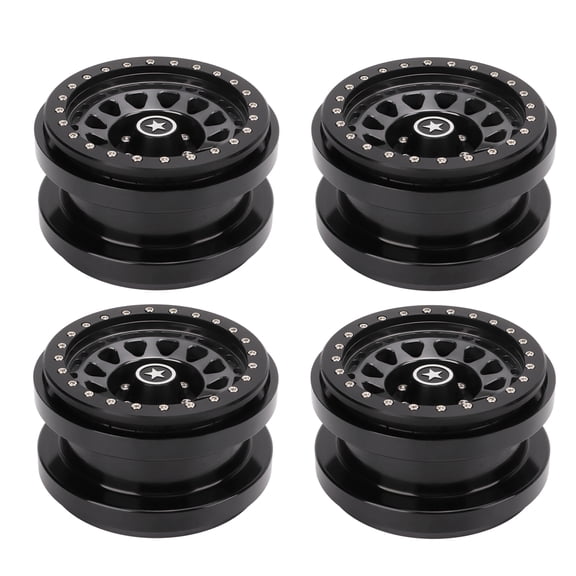 4 PCS Vehicle Wheels Rims 2.9in 12 Hole Aluminum Alloy Model Car Non Stick Metal Wheel Hub for 1/6 AXAIL SCX6 Titanium
