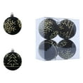 thumbnail image 1 of 4 PCS Velvet Christmas Ball Ornaments 2.36 Inch, Flocked Xmas Tree Decorations with Glitter Sequins, Hanging Baubles for Holiday Party Wedding Home Decor in Black, 1 of 6