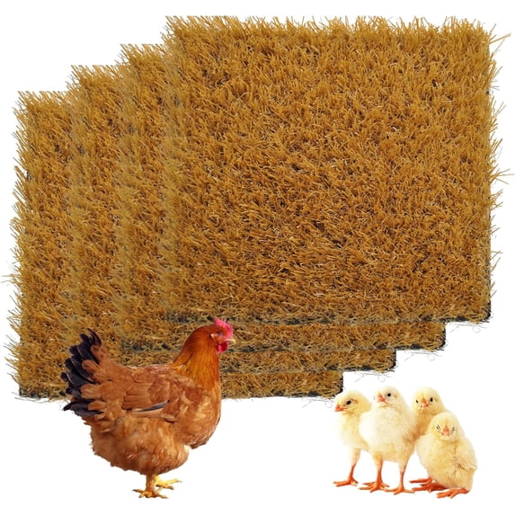 4 PCS Washable Chicken Nesting Pads,11.8x11.8 Artificial Grass Turf Reusable Chickens Nest Box Bedding Liners for Hen Coop Egg Duck Goose