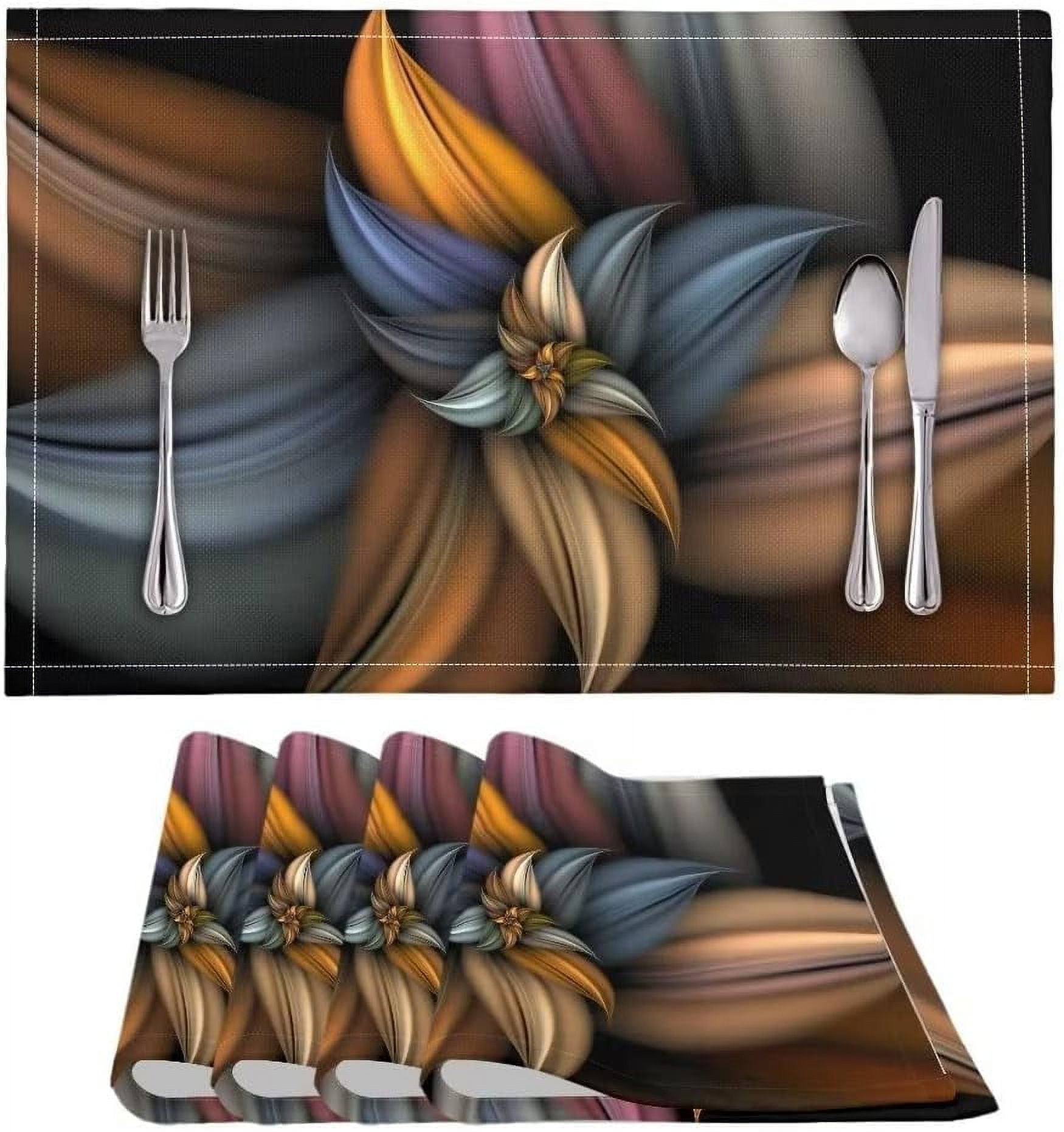 4 PCS Washable Tablemats for Home Farmhouse Beach, Easy to Clean ...