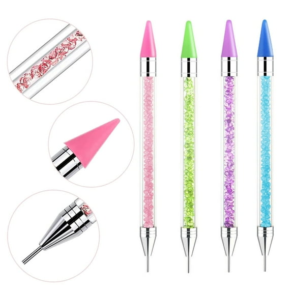 4 PCS Wax Pen, Diamond Painting Drill Pens No Wax Needed Self-Stick Drill Pens, Diamond Art Pens for DIY Crafts Painting Cross-Stitch Nail Art - Pink&Green&Purple&Blue
