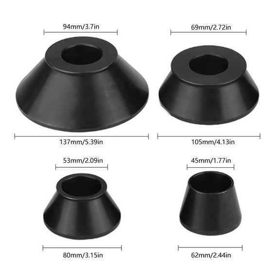 4 PCS Wheel Balancer Cones with 40mm Shaft, Universal Wheel Balancer Adapter Cone Set for Cars, Motorhomes, Off-Road Vehicles