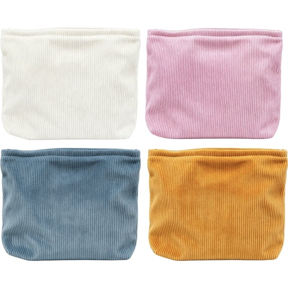 4 PCS Women‘s Corduroy Toiletry Bag Large Capacity Makeup Travel Pouch with Zipper for Purse