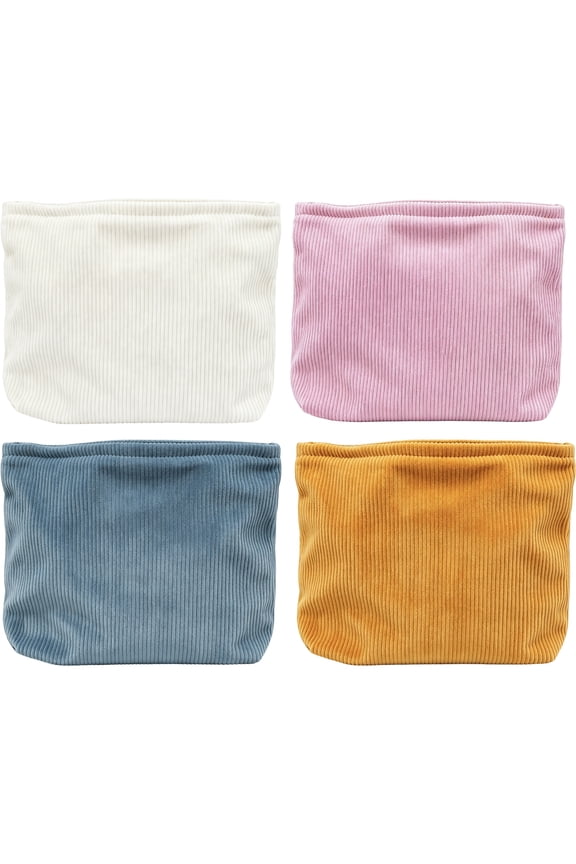 4 PCS Women‘s Corduroy Toiletry Bag Large Capacity Makeup Travel Pouch with Zipper for Purse