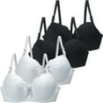 thumbnail image 1 of 4 PCS Womens Lace Bralette Wireless Full Coverage Push up Bras No Underwire Everyday Seamless Brassieres Multicolor, 36/80C, 1 of 6