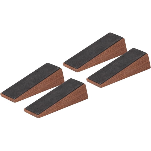 4 PCS Wood Door Stopper Triangular Anti Slip 9cm for Floor Protection