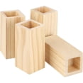 4 PCS Wooden Bed Risers, 4 in Square Furniture Risers Blocks, Heavy ...