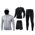 thumbnail image 1 of 4 PCS-Workout Outfit for Men's Compression Set Running Gym Jacket Hoodies Clothes for Men Basketball Clothes Set, 1 of 2