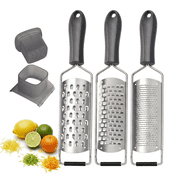 4 PCS Zester Grater Set, 304 Stainless Steel Blade Lemon Zester & Cheese Grater for Parmesan, Fruits & Vegetables, Dishwasher Safe
