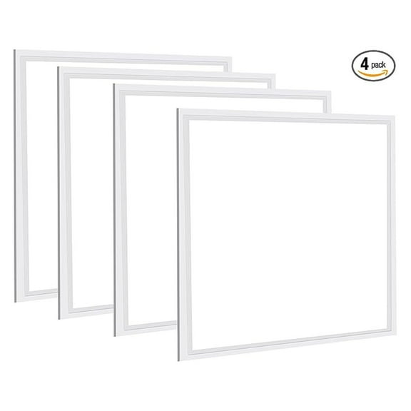 4 PCS of 2X2ft LED Troffer Flat Panel Light,45W with 5800 lumens,5000 White Color,2x2 LED Light Drop Ceiling,0-10V Dimmable,100-277V,ETL Listed