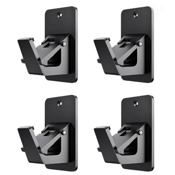 4 PCSUniversal Curtain Rod Holders, No Drill Curtain Rod Brackets, Self 3M Adhesive Curtain Rod Brackets Up to 30 LB, Nail Free Curtain Rod Hooks for Bathroom, Bedroom, Livingroom, Kitchen