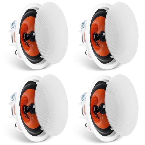 4 PCs 8 Inch in Ceiling Speakers, 100-Watts, Flush Mount Ceiling & in-Wall Speakers System with 8Impedance 89dB Sensitivity, for Home Kitchen Living Room Bedroom or Covered Outdoor Porches