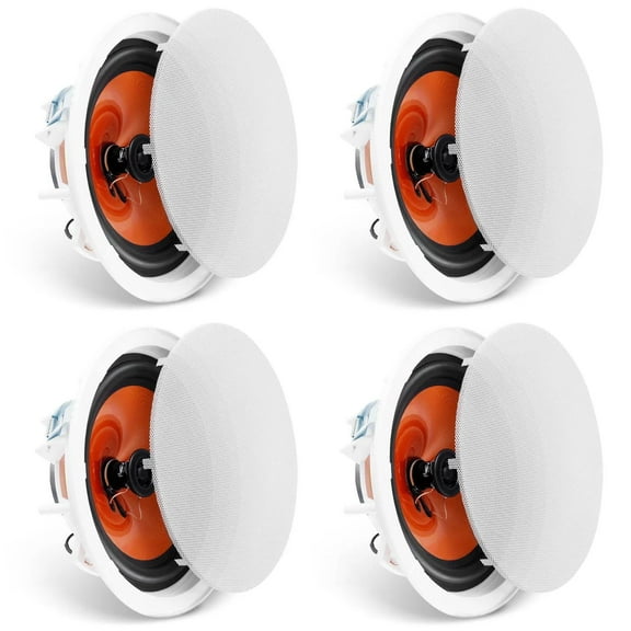 4 PCs 8 Inch in Ceiling Speakers, 100-Watts, Flush Mount Ceiling & in-Wall Speakers System with 8Impedance 89dB Sensitivity, for Home Kitchen Living Room Bedroom or Covered Outdoor Porches