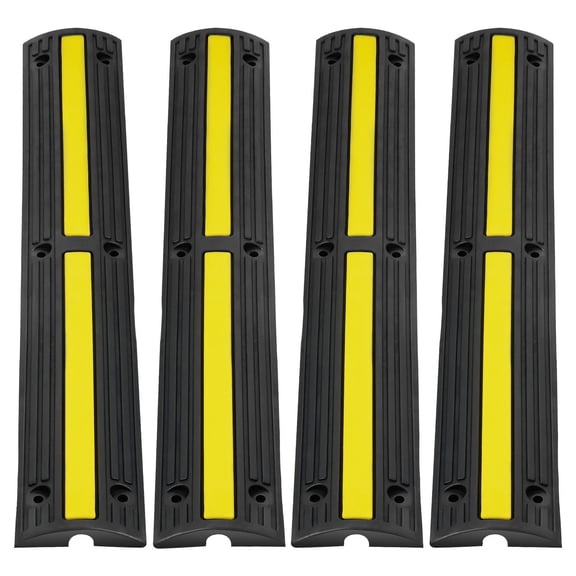 4 PCs"Heavy-Duty 39'' Cable Protector Ramp – 18,000 lbs Capacity, Speed Bump & Floor Cable Cover"