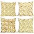 thumbnail image 1 of 4 PCs Pillow Covers Watercolor Floral Pillow Covers 18x18, Yellow Flowers Pillow Cases Throw Pillow Covers, Pillow Protectors for Bedroom Bed Sofa Couch Decor, Decorative Pillow Covers Pillowcase, 1 of 6