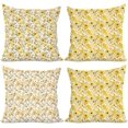 thumbnail image 1 of 4 PCs Pillow Covers Watercolor Floral Pillow Covers 18x18, Yellow Flowers Pillow Cases Throw Pillow Covers, Pillow Protectors for Farmhouse Bed Sofa Couch Decor, Decorative Pillow Covers Pillowcase, 1 of 6