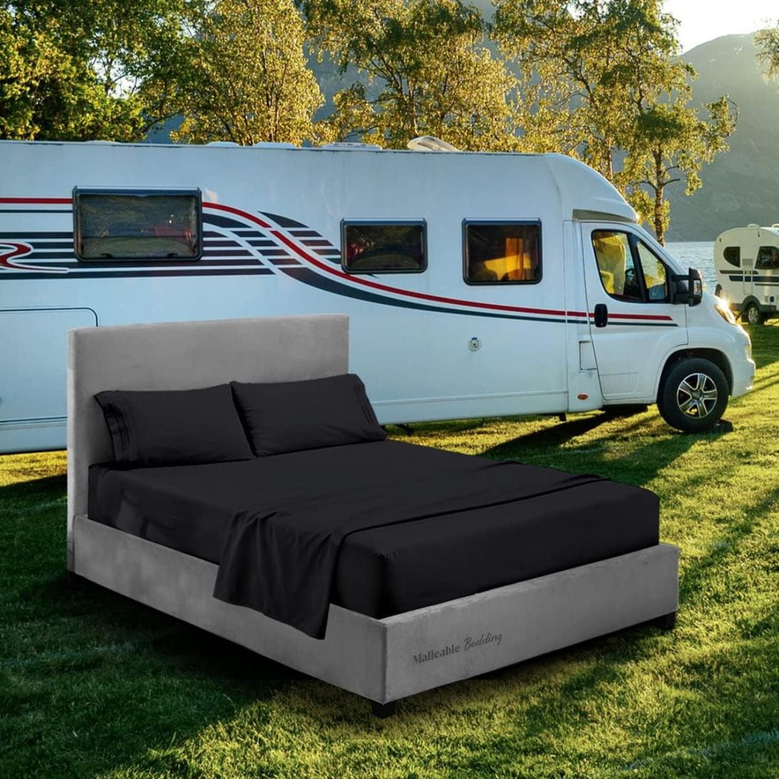 4 PCs RV Sheet Set, 72x75 RV Short King, RV Bed Sheets for Campers, RV ...