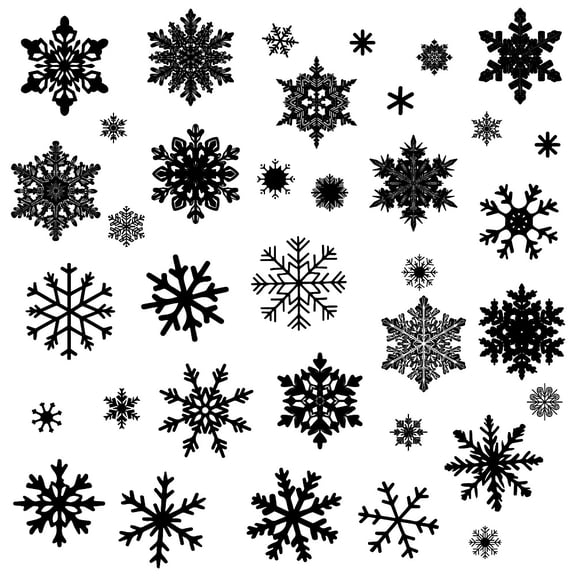4 PCs Snowflake Stickers Snow Sticker Christmas Snowflake Stickers Snowflake Window Stickers Wall Room Home Decoration Waterproof 11.4x7.9 Inch
