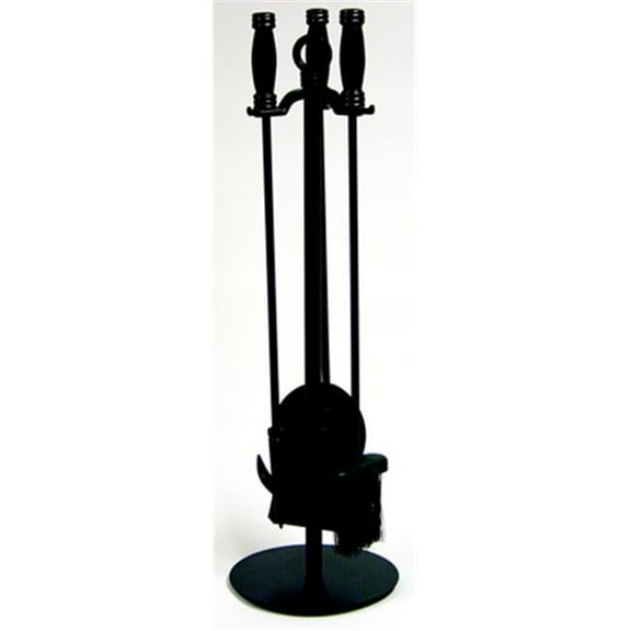 4 PIECE BLACK WROUGHT IRON FIRESET