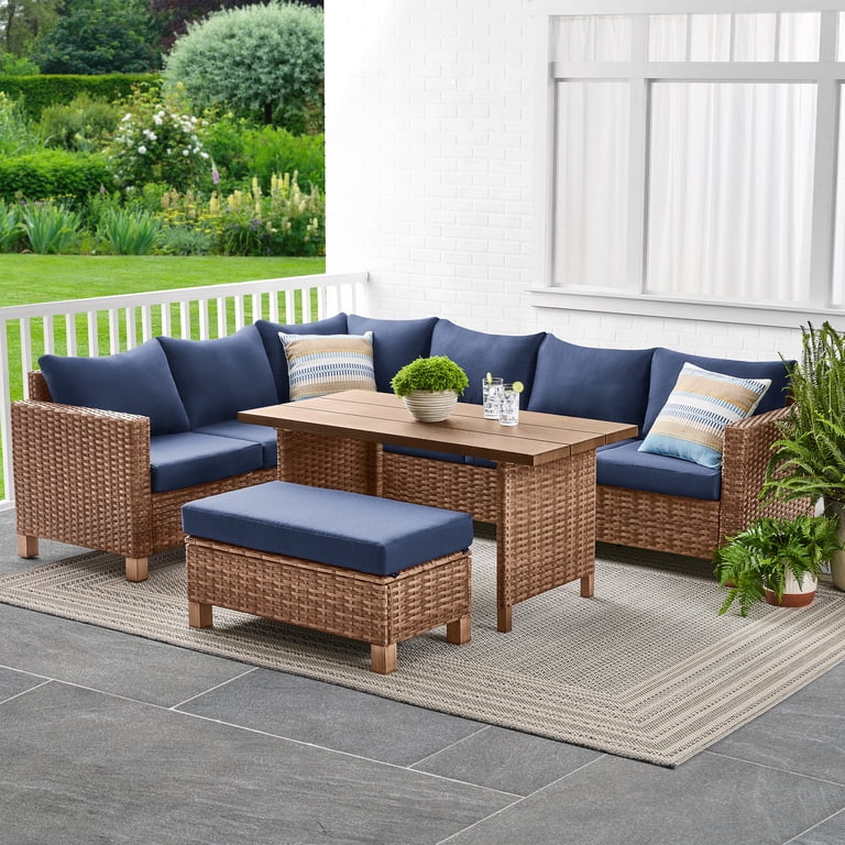 Better Homes & Gardens Brookbury 4-Piece Wicker Patio Sectional