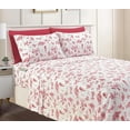 thumbnail image 1 of 4-PIECE Luxury Soft Bed Sheets Holiday Pattern 1500 Premium Hotel Quality Microfiber-Softness Wrinkle and Fade Resistant - Bedding Set, Twin, Cardinal, 1 of 5