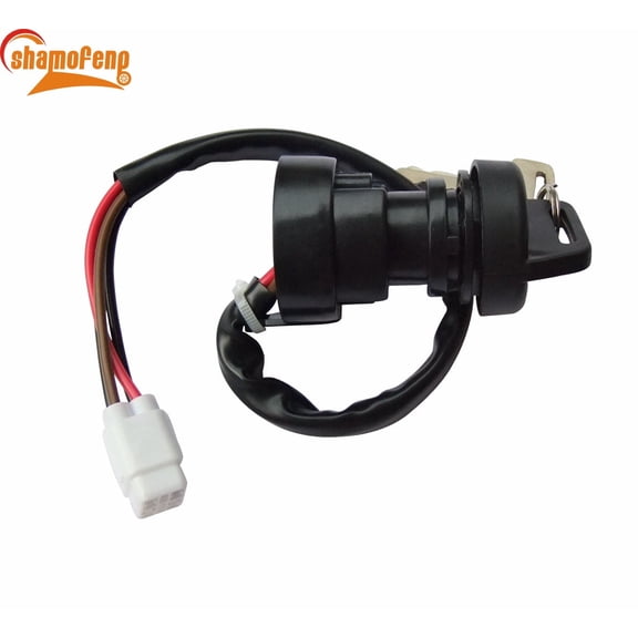 shamofeng 4 PINS Ignition Key Switch YFZ450 Fits for Yamaha Grizzly 400 450 Kodiak 400 450 YFM400 YFM450 Wolverine 450 5ND-82510-01-00 5TG-82510-01-00