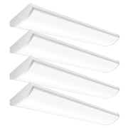 4 PK 4FT LED Wraparound Light,48 inch Garage Lights Ceiling, 54W, 6210LM, 3500/4000/5000K, 120-277V Commercial Electric 4FT Led Light Fixtures for Garage,Laundr