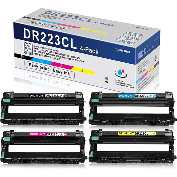 4 PK Drum Unit DR223CL Compatible Replacement for Brother MFC 3770CDW L3710CW L3750CDW Printer