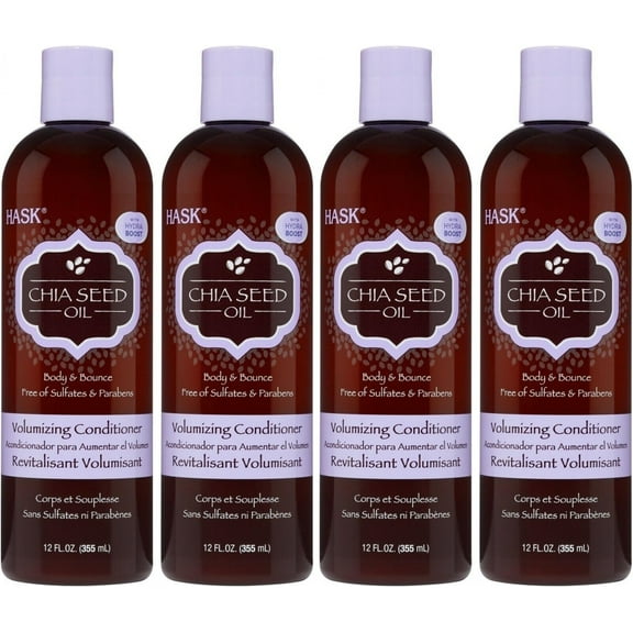 4 PK Hask Volumizing Conditioner Chia Seed Oil Body Bounce Hydra Boost 12 oz