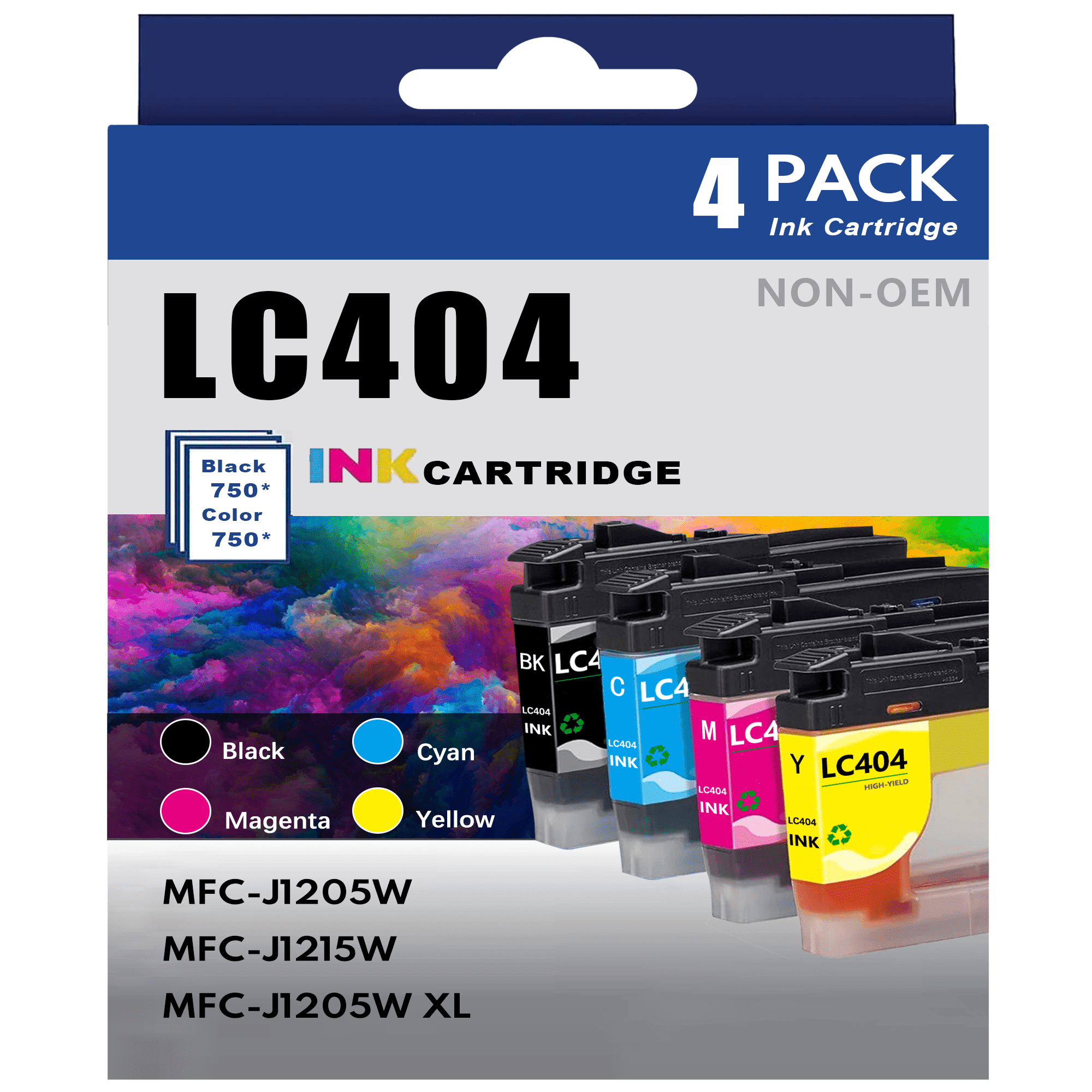 Loets LC404 4-Pack Ink Cartridge Set for Brother MFC-J1215W, J1205W XL ...