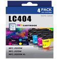 thumbnail image 1 of 4-PK LC404 Ink Cartridge Compatible for Brother LC 404 Ink for MFC-J1215W Printer 404 ink BK,C,M,Y, 1 of 7