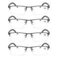 thumbnail image 1 of 4 PK Men's Blue Light Blocking Reading Glasses - Rectangular Metal Half-Frame - Spring Hinge Readers +2.50, 1 of 6