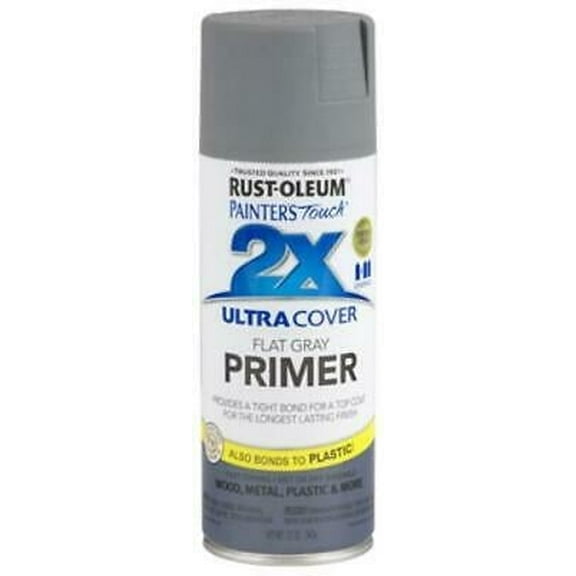 4 PK Rust-oleum Painters Touch 2X 12 OZ Flat Gray Primer Interior/Exterior