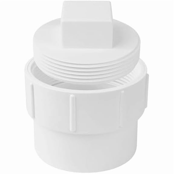 4" PVC Sewer Cleanout Adapter with Plug Pipe Fitting, PVC DWV Flush Sewer Cleanout Cap for Drainage Piping Connect System Outdoor Garden, RV Sewer and More