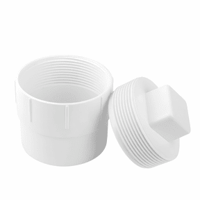 4 inch PVC Sewer Cleanout Adapter, Sewer Cleanout Cap with Plug, 4 PVC Pipe Cap White Pipe Fitting for Drainage and Vent Systems