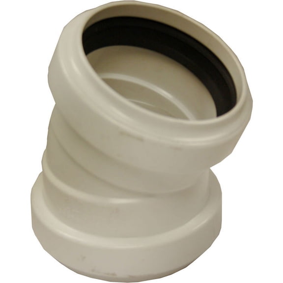 4" PVC Sewer Gasketed Elbow SDR 35 22 1/2 Degree Angle
