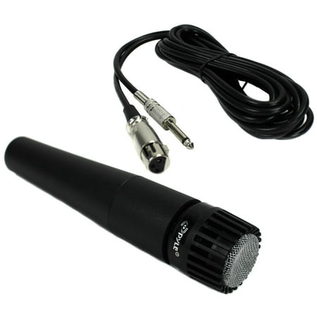 PylePro Dynamic Handheld Microphone – Professional Moving Coil Mic with Built-In Pop Filter, Wide Frequency Response, High Output, Rugged Design, 15 ft XLR Cable Included