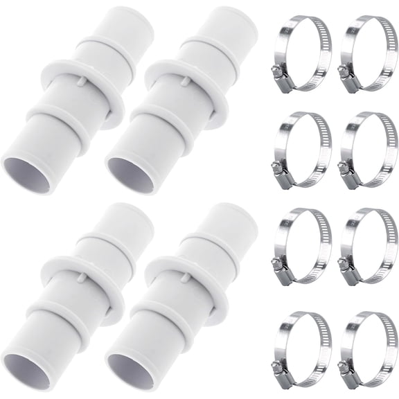 (4-Pack) 1-1/4" or 1-1/2" Pool Hose Adapter Connector Coupling for Swimming Pool Vacuum, Plastic Pools Vacuums Hose Adapter Coupling for Swimming Pools Vacuum, Cleaners or Filter Pump Hoses