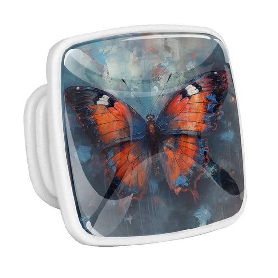 HemaKayy 4 Pack 1.18" Decorative Cabinet Knobs - Add a Magical Glow to Your Cabinets - Durable & Stylish Drawer Handles - Perfect for Home, Kitchen, Bedroom Decor - Red Butterfly Oil Painting
