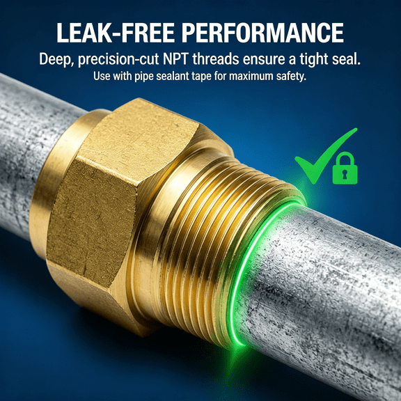 4 Pack 1/2" CSST Male NPT Fitting Kit, Brass Natural Gas Quick Connect Adapter Grill Propane Conversion Connector NPT Brass Pipe Fittings for 1/2in Gas Pipe