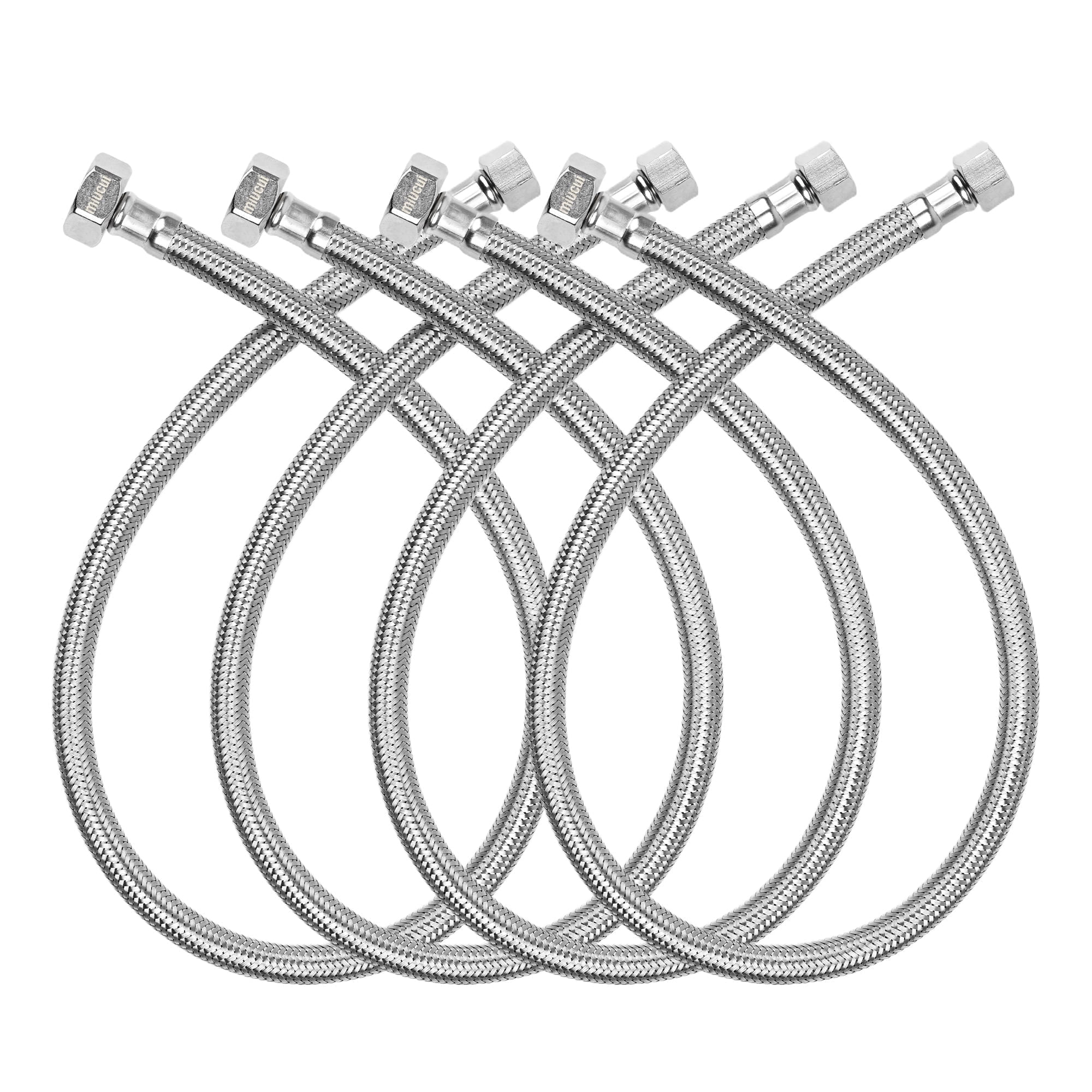 4-Pack 1/2" FIP x 3/8" COMP Faucet Supply Lines, Bathroom Faucet Hose ...