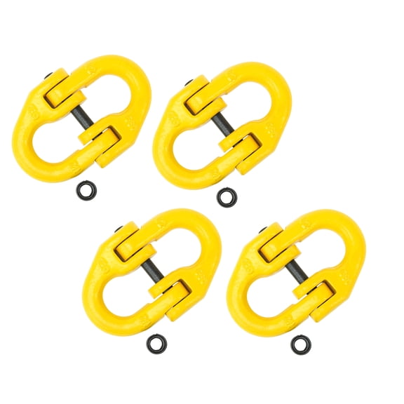 (4 Pack) 1/2" Grade 80 Forged Alloy Steel Coupling Link, HammerLock, 4400 lbs Working Load Limit | Heavy Duty G80 Connecting HammerLink