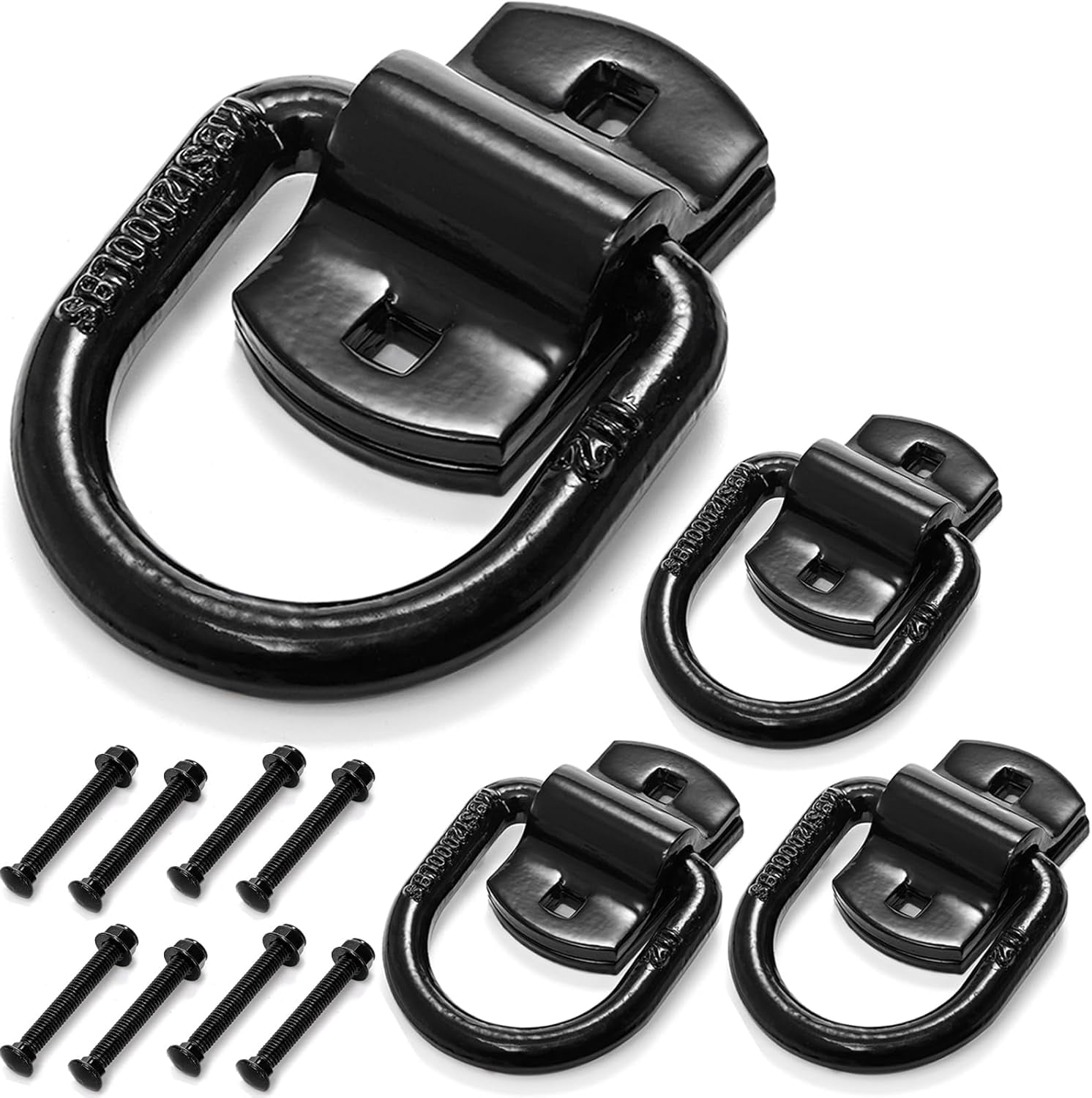 Mytee Bolt On D Ring Tie Down Anchors 12000 Lbs Mytee Heavy Duty Bolt-On D Ring Tie Down Anchors - 8 Pack, 1/2 Inch, 12,000 LBS Breaking Strength Truck Bed Anchors - View #5