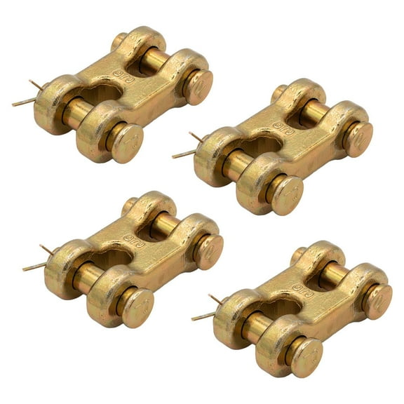 (4 Pack 1/2 Inch Double Clevis Link - G70 Safety Chain Repair Link Twin Clevis, 11300 LBS Working Load Limit - Truck Trailer Tie Down Links Towing