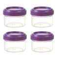 thumbnail image 1 of 4 Pack-1.2 oz Freezer Storage Containers, Reusable Plastic Food Storage Containers with Twist Top Lids, BPA Free and Reusable Soup Containers with Lids, Leakproof/Dishwasher Safe(Purple,1.8x1.6x1.4"), 1 of 8