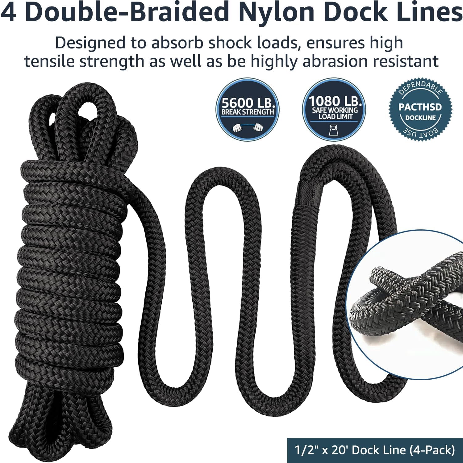 Dock Rope Chart 4 Pack 1/2