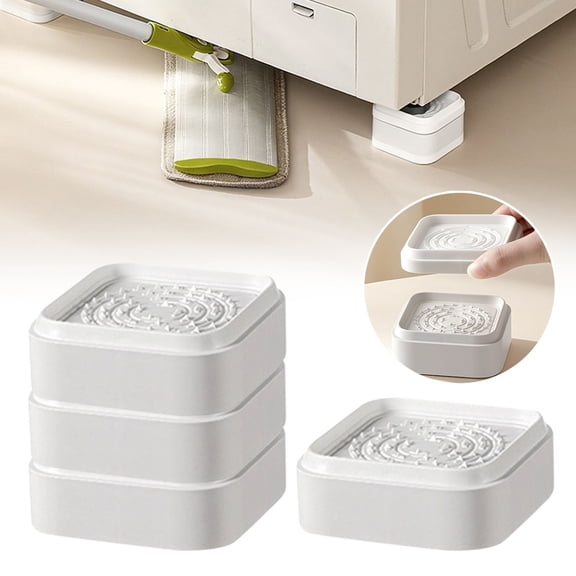4 Pack 1.2in Anti Vibration TPR Furniture Risers, Stackable Non-Slip Leveling Blocks, Heavy Duty Silent Heightening Pads for Washing Machine, Refrigerator and Uneven Floor