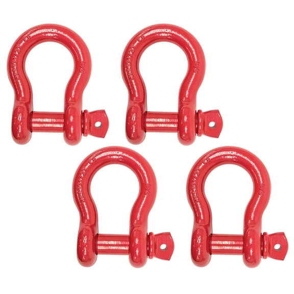 (4 Pack) 1-3/8" Anchor Shackle Forged Carbon Steel w/ Alloy Screw Pin Load Limit # 13.5 Tons (27,000 lbs) | Double Rust Protection Heavy Duty D Ring Shackle for Towing, Rigging & Vehicle Recovery