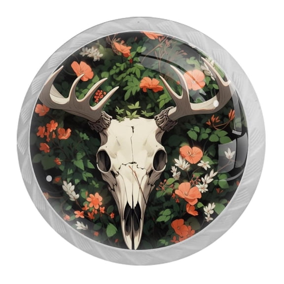 4 Pack 1.37" Decorative Dark Antlers Kitchen Cabinet Knobs with Screws (0.28lb)