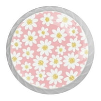 4 Pack 1.37" Decorative Little Daisy Kitchen Cabinet Knobs with Screws (0.28lb)